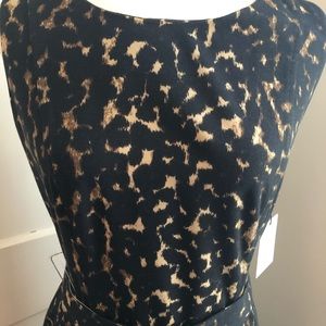 NWT Calvin Klein Leopard Sleeveless Jersey Knit Dress Sz. Lg